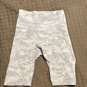 Lulu lemon White Camouflage Biker Shorts